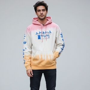 Naruto Shippuden Naruto Uzumaki Tonal Portrait Tie-Dye Hoodie Men's Large Unisex